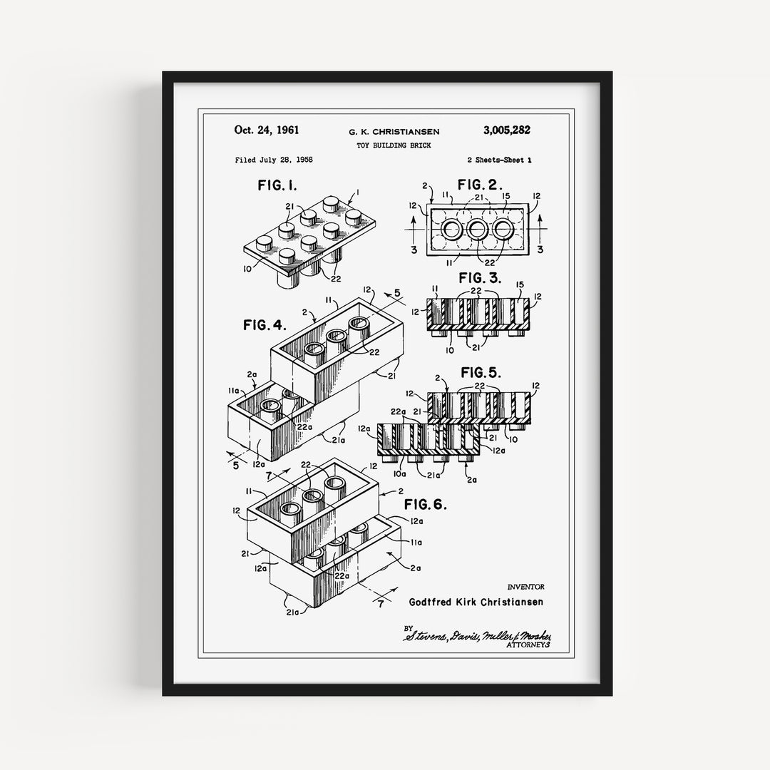 Toy Building Brick Patent Poster