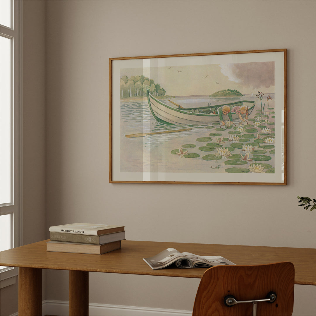 Uncle Blue's New Boat by Elsa Beskow Poster