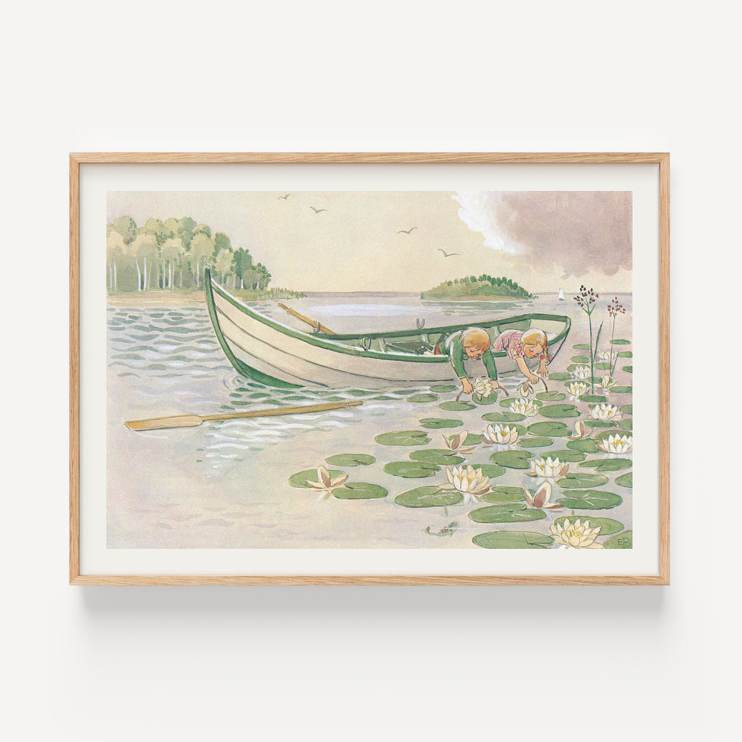 Uncle Blue's New Boat by Elsa Beskow Poster