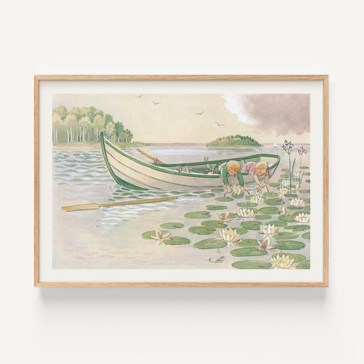 Uncle Blue's New Boat by Elsa Beskow Poster