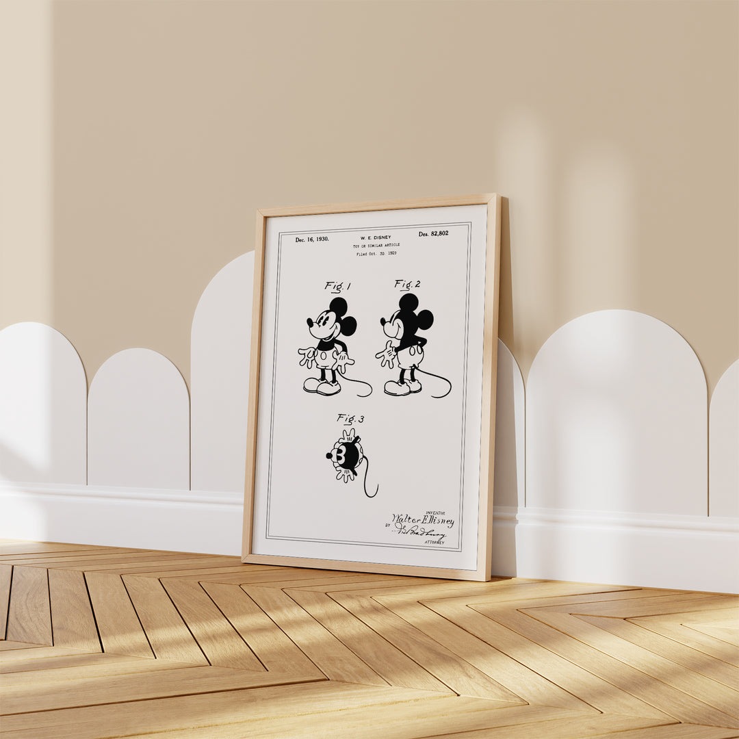 Vintage Cartoon Mouse Patent Poster