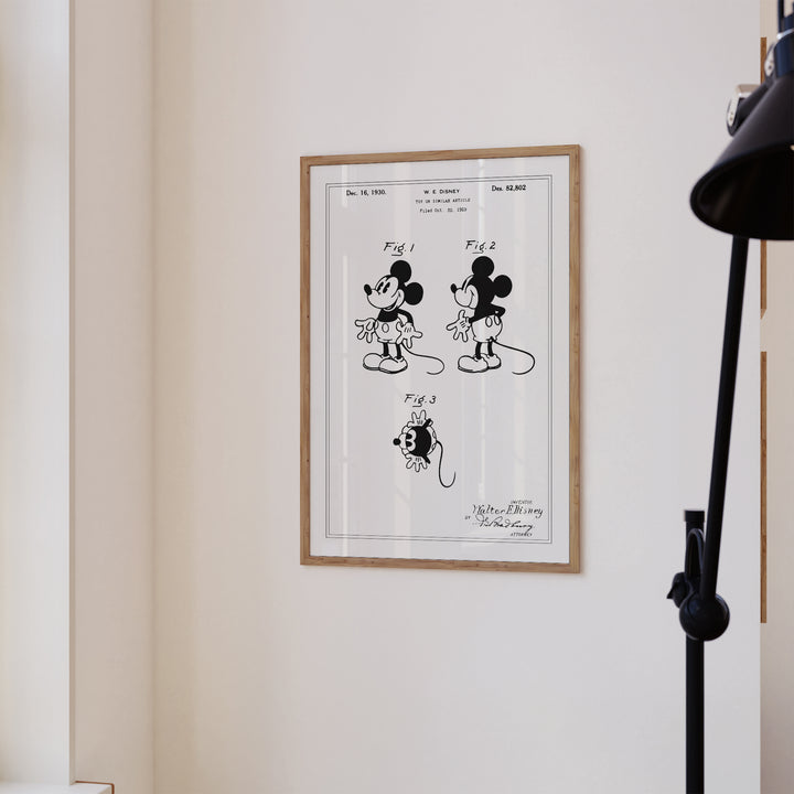 Vintage Cartoon Mouse Patent Poster