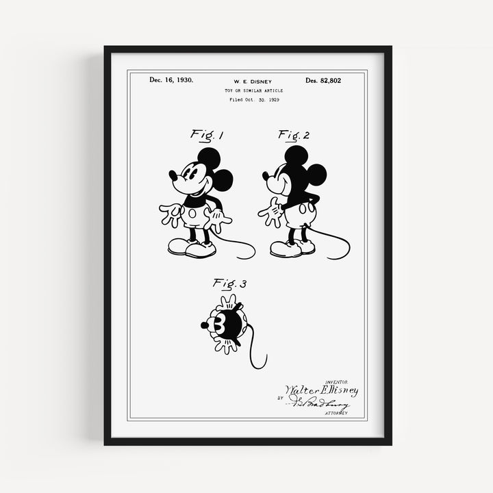 Vintage Cartoon Mouse Patent Poster