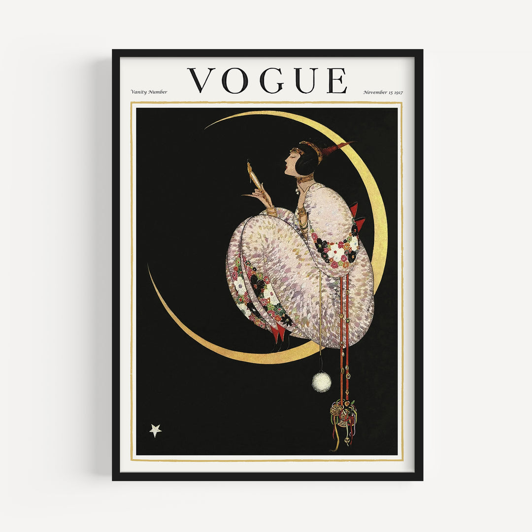 Vintage Fashion Magazine Cover Black By George Wolfe Plank Poster