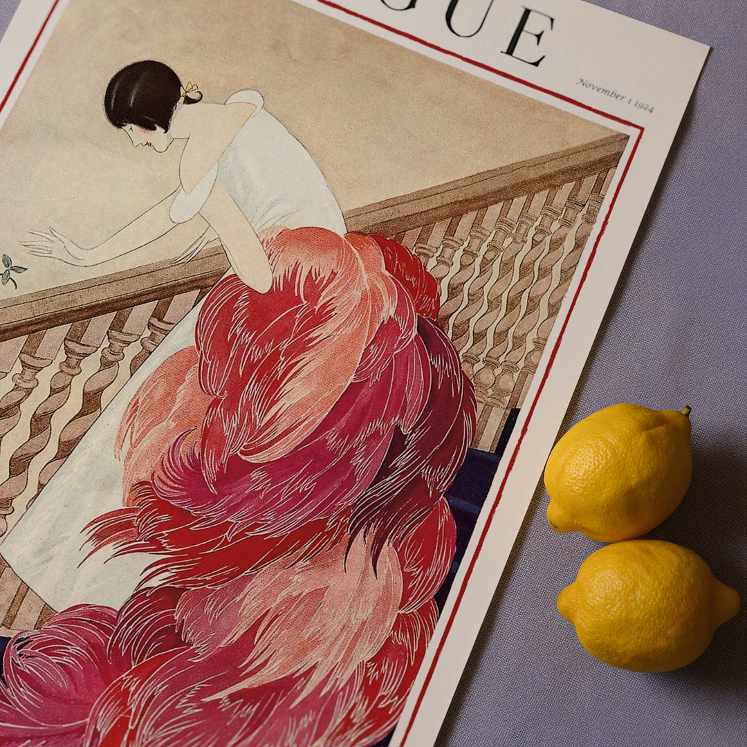 Vintage Fashion Magazine Cover Red By George Wolfe Plank Poster