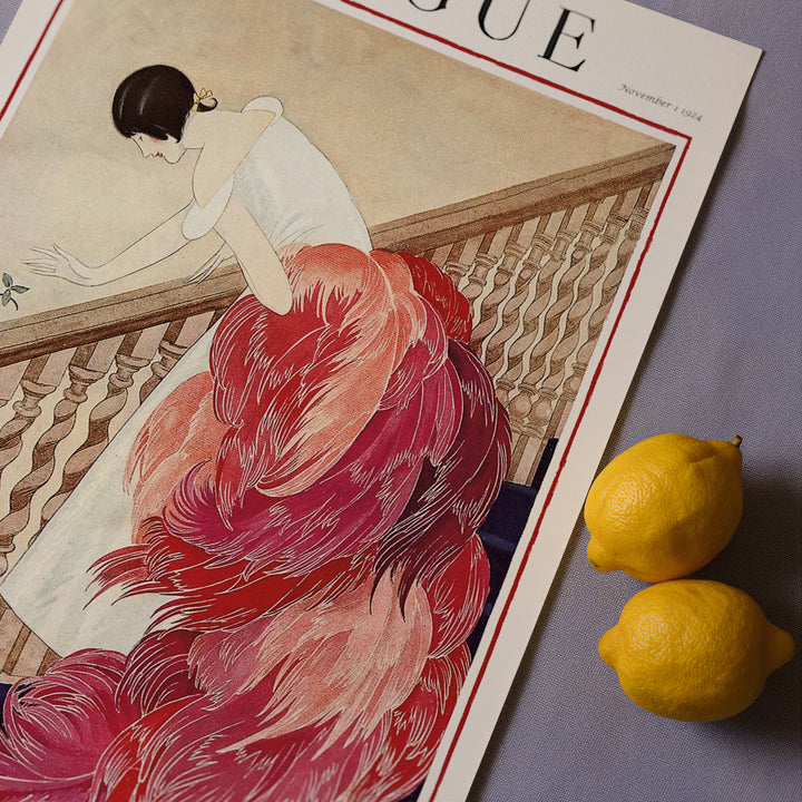 Vintage Fashion Magazine Cover Red By George Wolfe Plank Poster