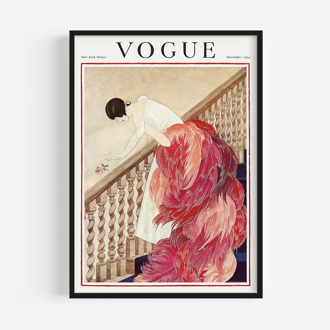 Vintage Fashion Magazine Cover Red By George Wolfe Plank Poster