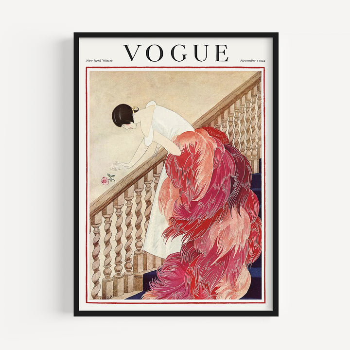 Vintage Fashion Magazine Cover Red By George Wolfe Plank Poster