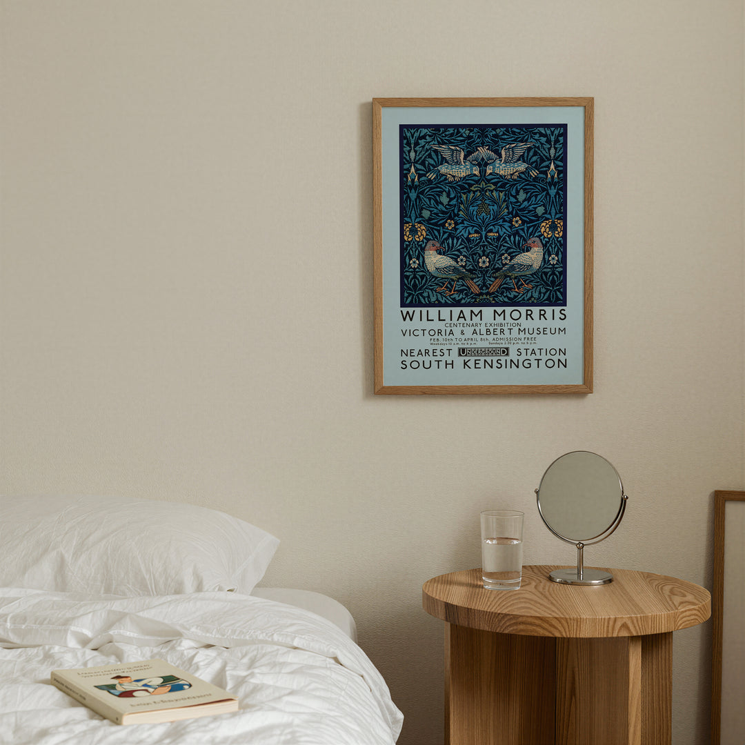 William Morris Underground Exhibition Blue Poster