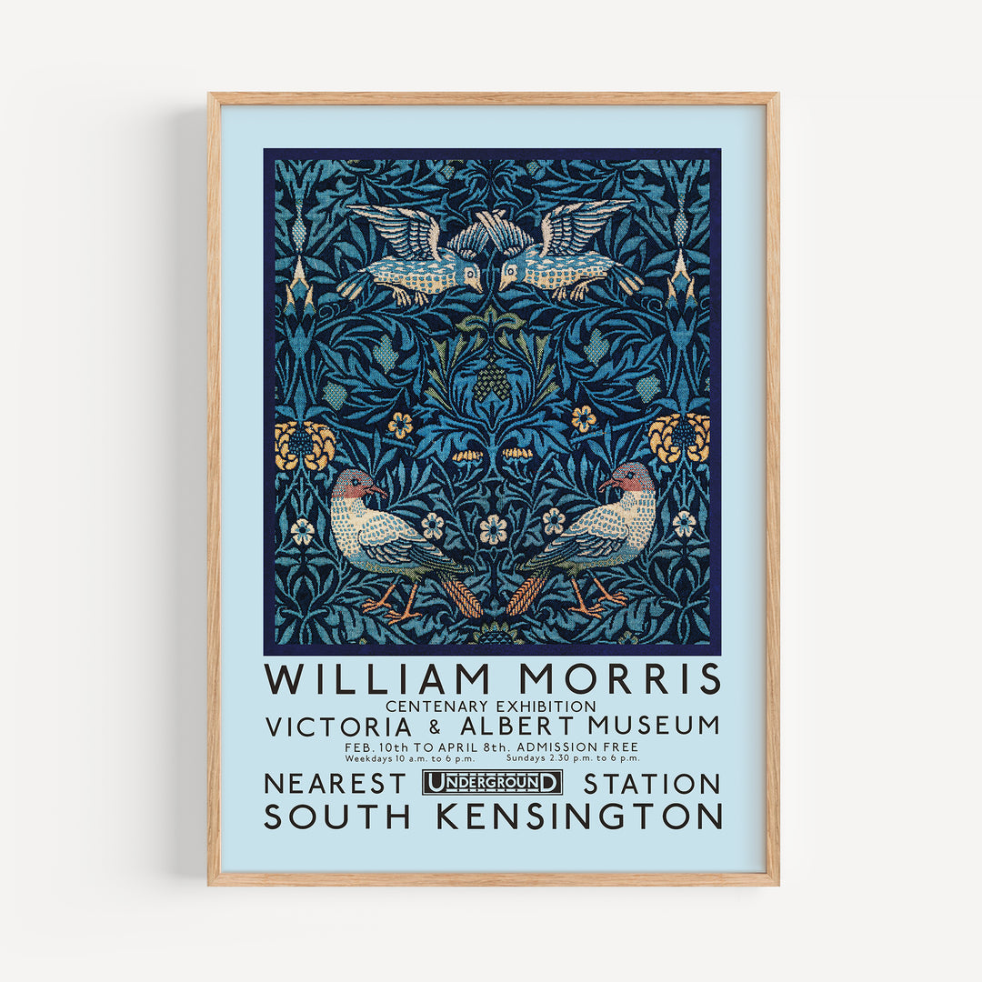 William Morris Underground Exhibition Blue Poster