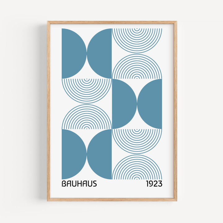 Blue Reversed Half Circle - Bauhaus Poster