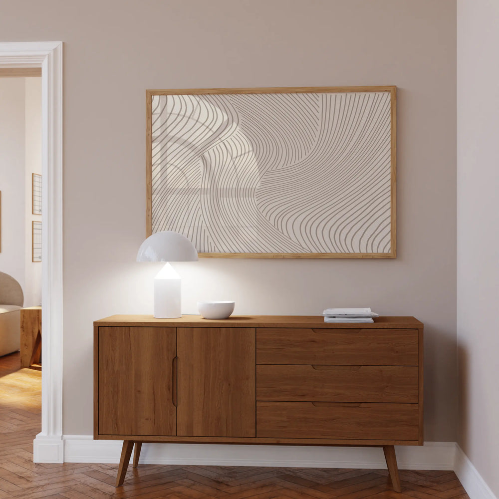 Beige Print Beige waves poster – Poster Room