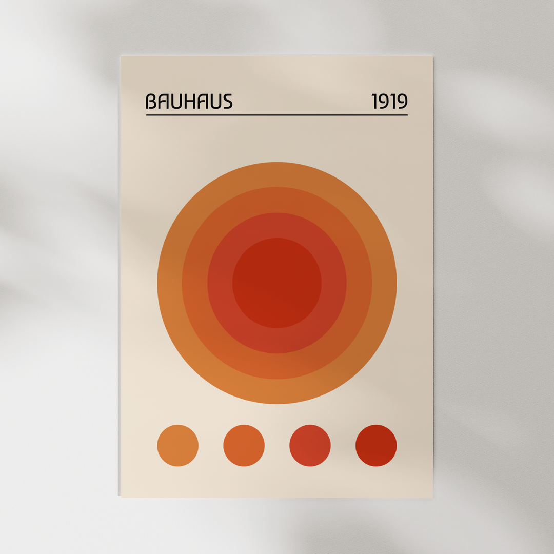 Orange Circles - Bauhaus Poster