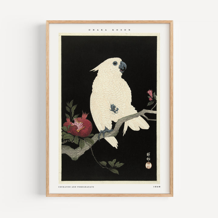 Cockatoo and Pomegranate by Ohara Koson Poster
