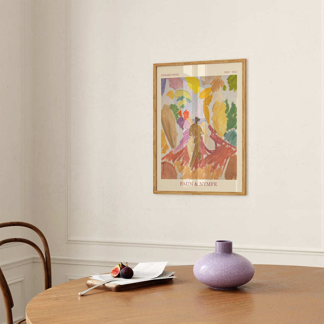 Faun and Nymfe by Edvard Weie Poster