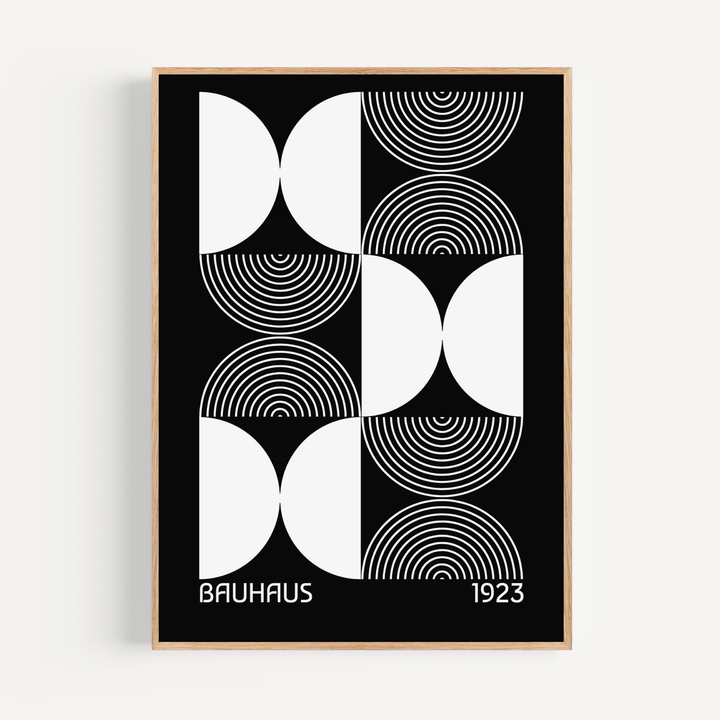 Black Half Circles Poster - Bauhaus Poster