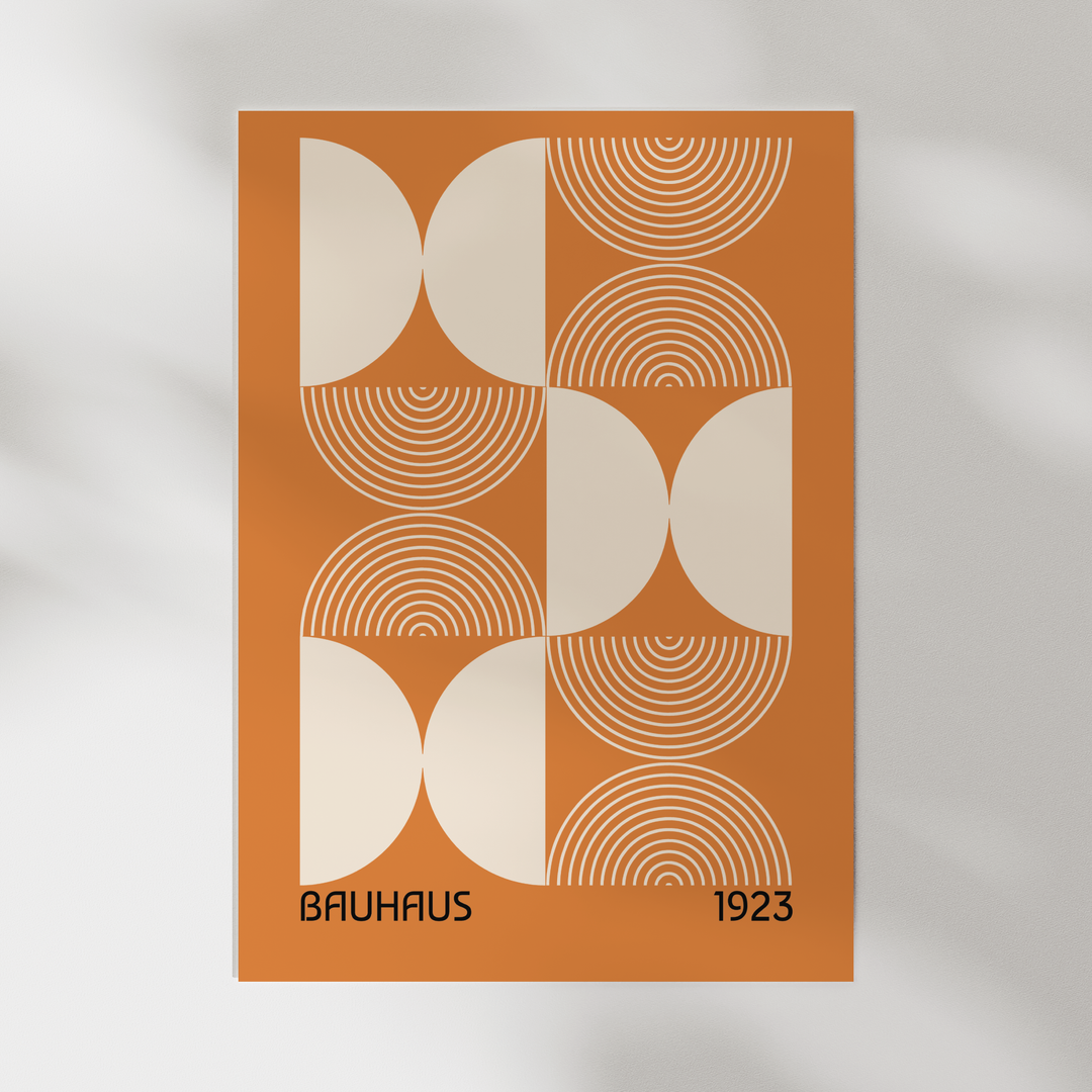 Orange Half Circles - Bauhaus Poster