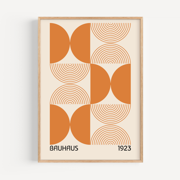 Orange Half Circles Poster - Bauhaus Poster