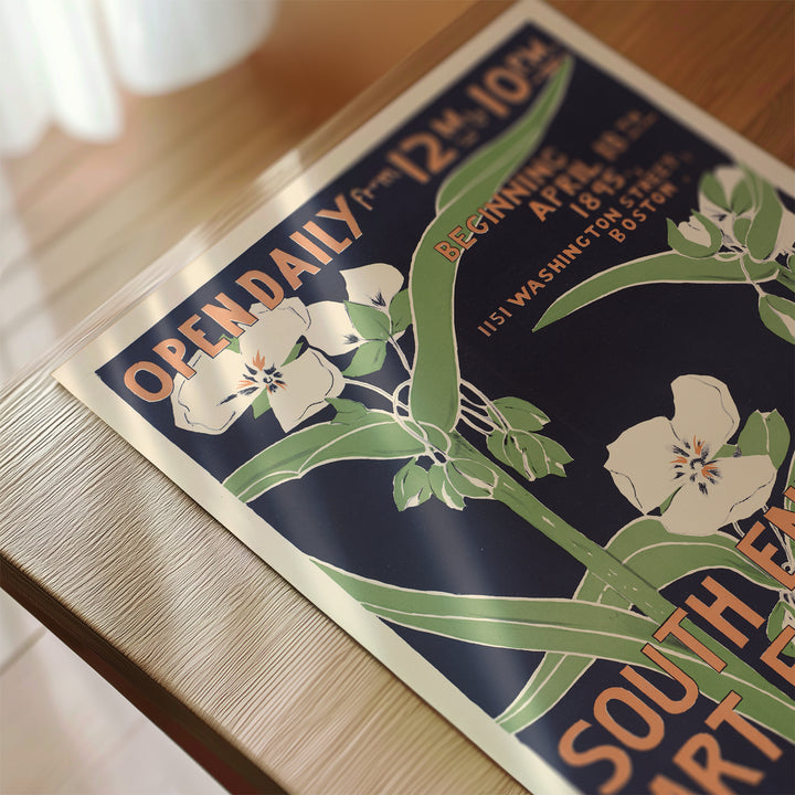 South End Free Art Exhibition Vintage Poster