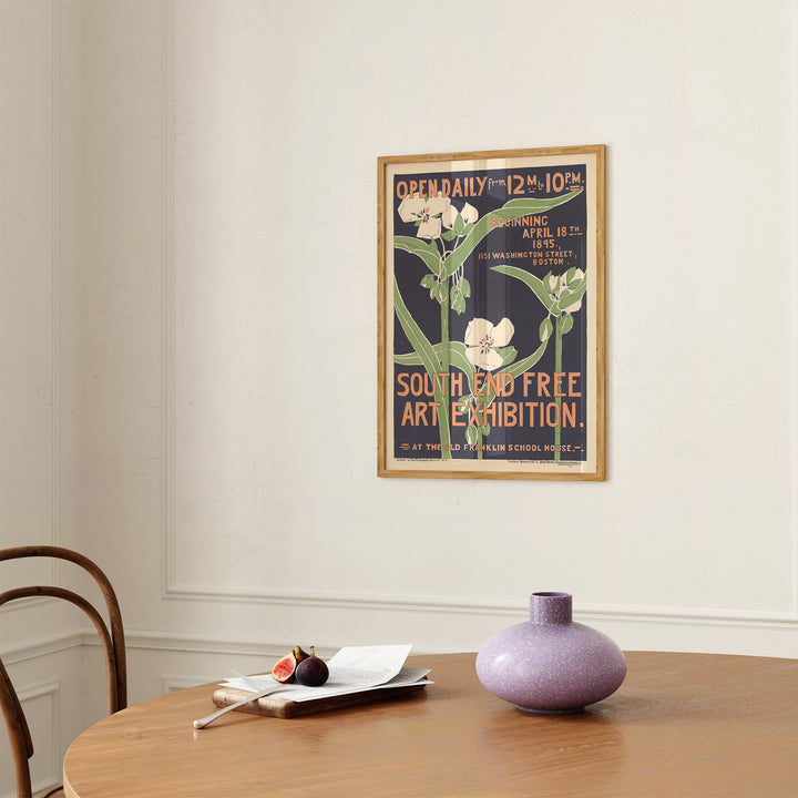 South End Free Art Exhibition Vintage Poster
