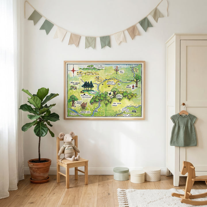 100 Acre Wood Map Poster
